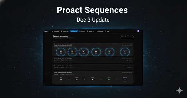 [Dec 3 Update] Introducing ‘Sequences’: Launch Targeted Outreach Campaigns with One Click